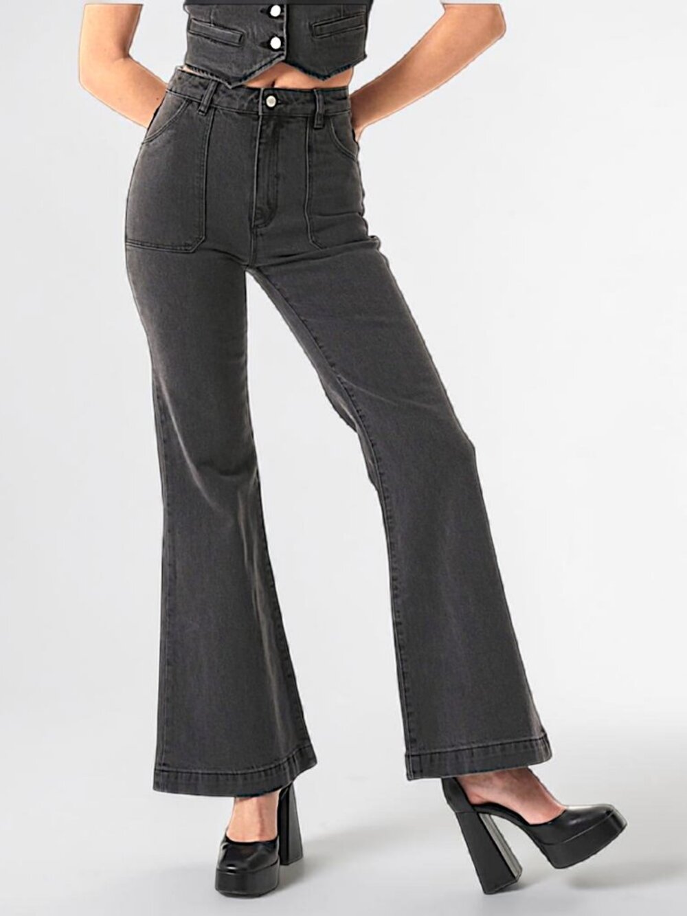 Rollas East Coast high rise flare bell bottom distressed fairy goth jeans W's 25